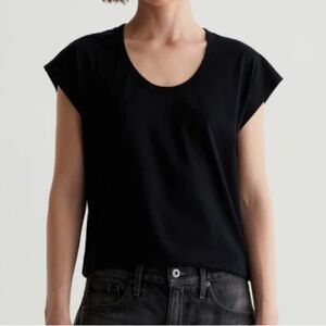 AG Adriano Goldschmied Vintage Willa Scoop Tee in True Black